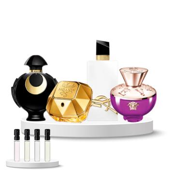 Discovery Box WOMEN (Rabanne Olympéa Absolu, Yves Saint Laurent Libre L'Eau Nue, Rabanne Lady Million, Versace Dylan Purple)