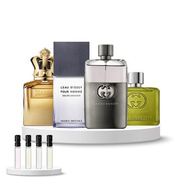 Discovery Set Men (Gucci Guilty pour Homme, Jean Paul Gaultier Scandal pour Homme Absolu, Issey Miyake L'eau d'Issey pour Homme Solar Lavender, Gucci Guilty pour Homme Elixir de Parfum)