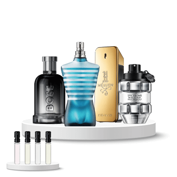 Discovery Box (Rabanne 1 Million, Jean Paul Gaultier Le Male, Hugo Boss Boss Bottled Beyond, Viktor & Rolf Spicebomb Metallic Musk)