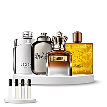 Discovery Set Men (Coach Pure Platinum, Jean Paul Gaultier Scandal pour Homme Elixir, Mont Blanc Legend Elixir, Versace Eros Energy)