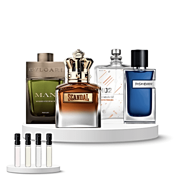 Discovery Set Men (Escentric Molecules Molecule 02, Bvlgari Man Wood Essence Parfum, Jean Paul Gaultier Scandal pour Homme, Yves Saint Laurent Y Men)