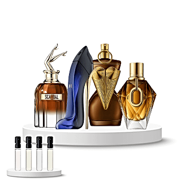 Discovery Box Women (Jean Paul Gaultier Scandal Elixir, Carolina Herrera Good Girl, Jean Paul Gaultier Gaultier Divine, Rabanne Million Gold)