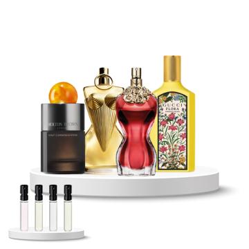 Discovery Box WOMEN (Jean Paul Gaultier Divine, Jean Paul Gaultier La Belle, Gucci Flora Gorgeous Orchid, Molton Brown Sunlit Clementine & Vetiver)