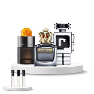 Discovery Box MEN (Rabanne Phantom, Jean Paul Gaultier Scandal pour Homme, Molton Brown Sunlit Clementine & Vetiver) 