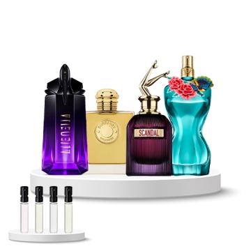 Discovery Box WOMEN (Jean Paul Gaultier La Belle Paradise, Jean Paul Gaultier Scandal Intense, Burberry Goddess Intense, Alien Extra Intense)