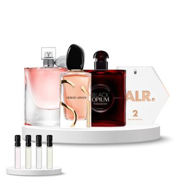Discovery Box (Lancome La Vie Est Belle Eau de Parfum, Armani Si Intense Eau de Parfum, Balr 2 Eau de Parfum, YSL BLack Opium Over Red) Eau de Parfum