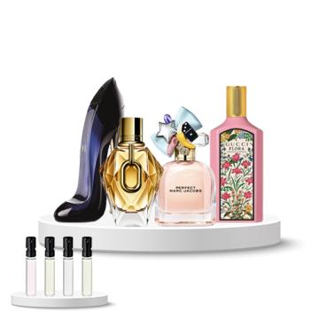 Discovery Box WOMEN (Carolina Herrera Good Girl, Gucci Flora Gorgeous Gardenia, Marc Jacobs Perfect, Rabanne Million Gold)
