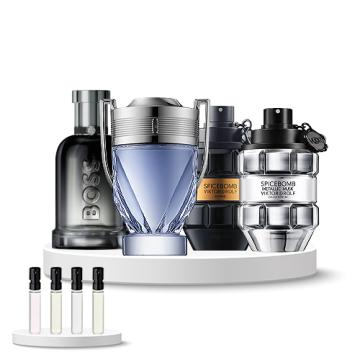 Discovery Set Men (Hugo Boss Boss Bottled Beyond, Rabanne Invictus, Viktor & Rolf Spicebomb Metallic Musk, Viktor & Rolf Spicebomb Extreme)