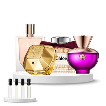 Discovery Box (Rabanne Lady Million, Chloé Le Parfum, Hugo Boss Boss Alive, Versace pour Femme Dylan Purple)
