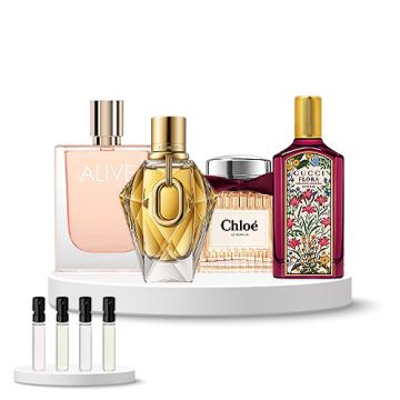 Discovery Set Women (Rabanne Million Gold for Her, Hugo Boss Boss Alive, Gucci Flora Gorgeous Gardenia Intense, Chloé Le Parfum)