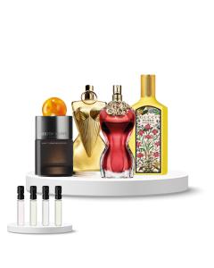 Discovery Box WOMEN (Jean Paul Gaultier Divine, Jean Paul Gaultier La Belle, Gucci Flora Gorgeous Orchid, Molton Brown Sunlit Clementine & Vetiver)