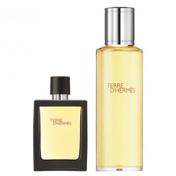 Hermes Terre d'Hermes set (30 ml Parfum Spray + 125 ml Parfum Flacon Navulling)