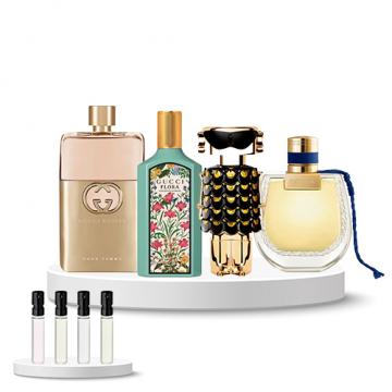 Discovery Box (Gucci Guilty Eau de Parfum, Gucci Flora Gorgeous Jasmine, Rabanne Fame Parfum, Chloe Nomade Nuit d'Egypt)