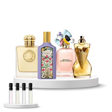 Discovery Box (Jean Paul Gaultier Divine, Marc Jacobs Perfect, Burberry Goddess, Gucci Flora Gorgeous Magnolia)