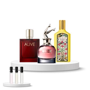 Discovery Box (Gucci Flora Gorgeous Orchid, Jean Paul Gaultier Scandal, Boss Alive Absolu Intense)