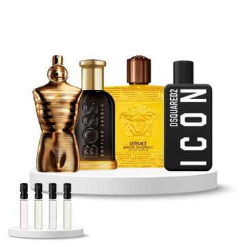 Discovery Box (Jean Paul Gaultier Le Male Elixir Absolu, Hugo Boss Boss Bottled Absolu, Versace Eros Energy, Dsquared2 Icon)