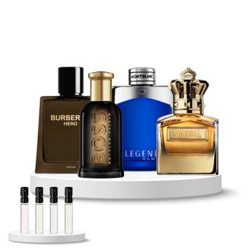 Discovery Box (Boss Bottled Elixir, Mont Blanc Legend Blue, Jean Paul Gaultier Scandal Absolu, Burberry Hero Parfum)