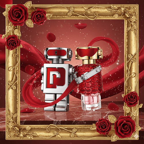 Promotiebeeld met een collectie van nieuwe luxe parfums en cosmetica.