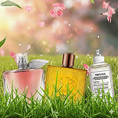 Promotiebeeld met een collectie van nieuwe luxe parfums en cosmetica.