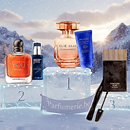 Promotiebeeld met een collectie van nieuwe luxe parfums en cosmetica.
